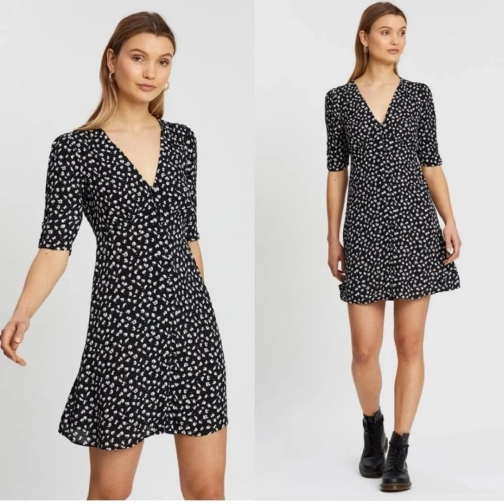 All Saints Kors scatter ditsy floral dress black 30634